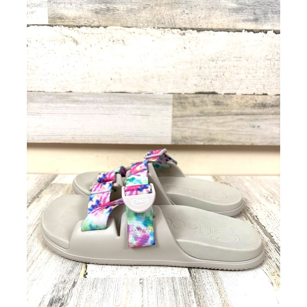 Chaco Womens 7 Tie Dye Multi Chillos Buckle Slip On Slide Sandals NEW